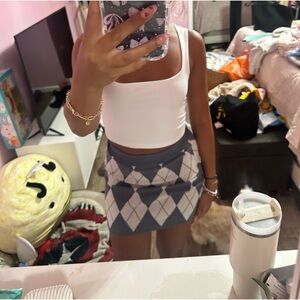 Blue and White Mini skirt